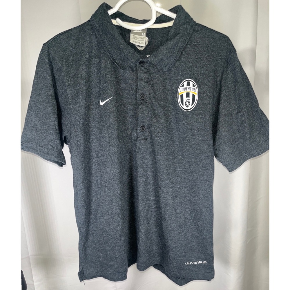 Nike Juventus FC Soccer Polo Shirt Charcoal Grey Heather Sportswear Mens Size M